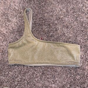 GOLD ONE SHOULDER TRIANGL BIKINI